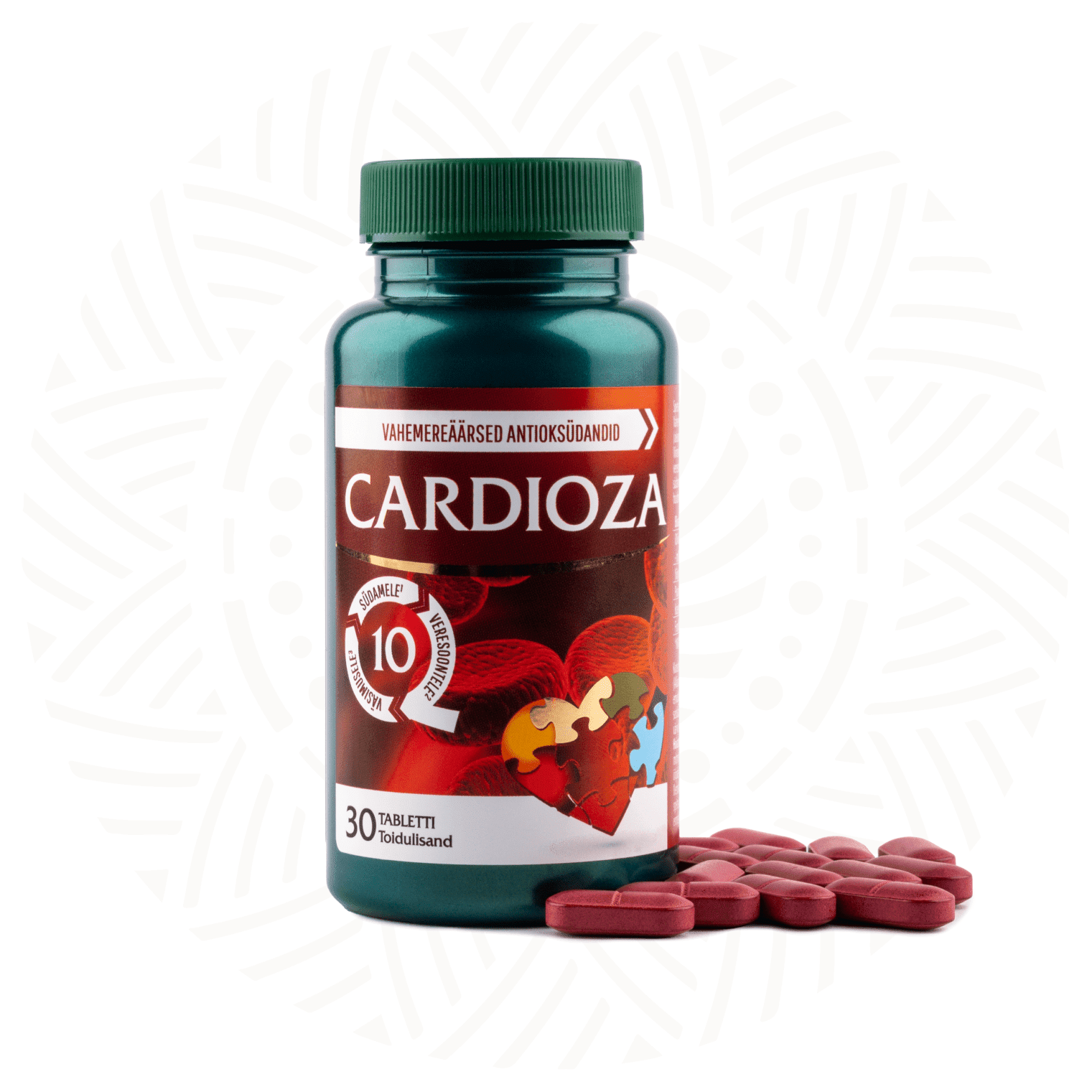 Cardioza Q10 N30 — bottle and tablets