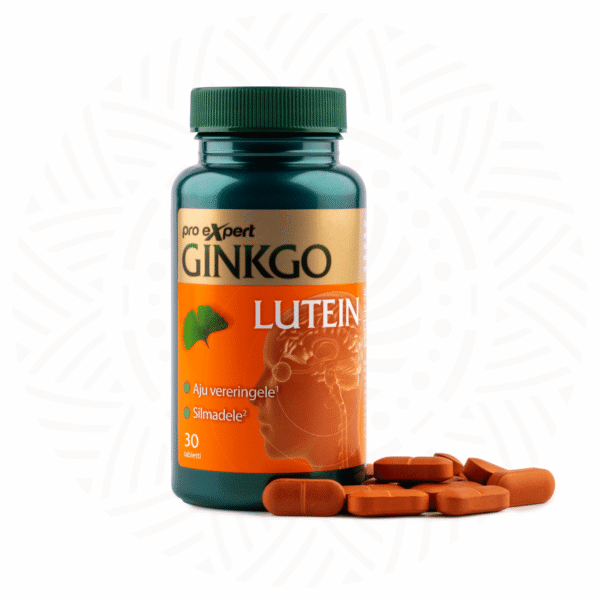 Ginkgo Pro Expert LUTEIN N30 — bottle and tablets