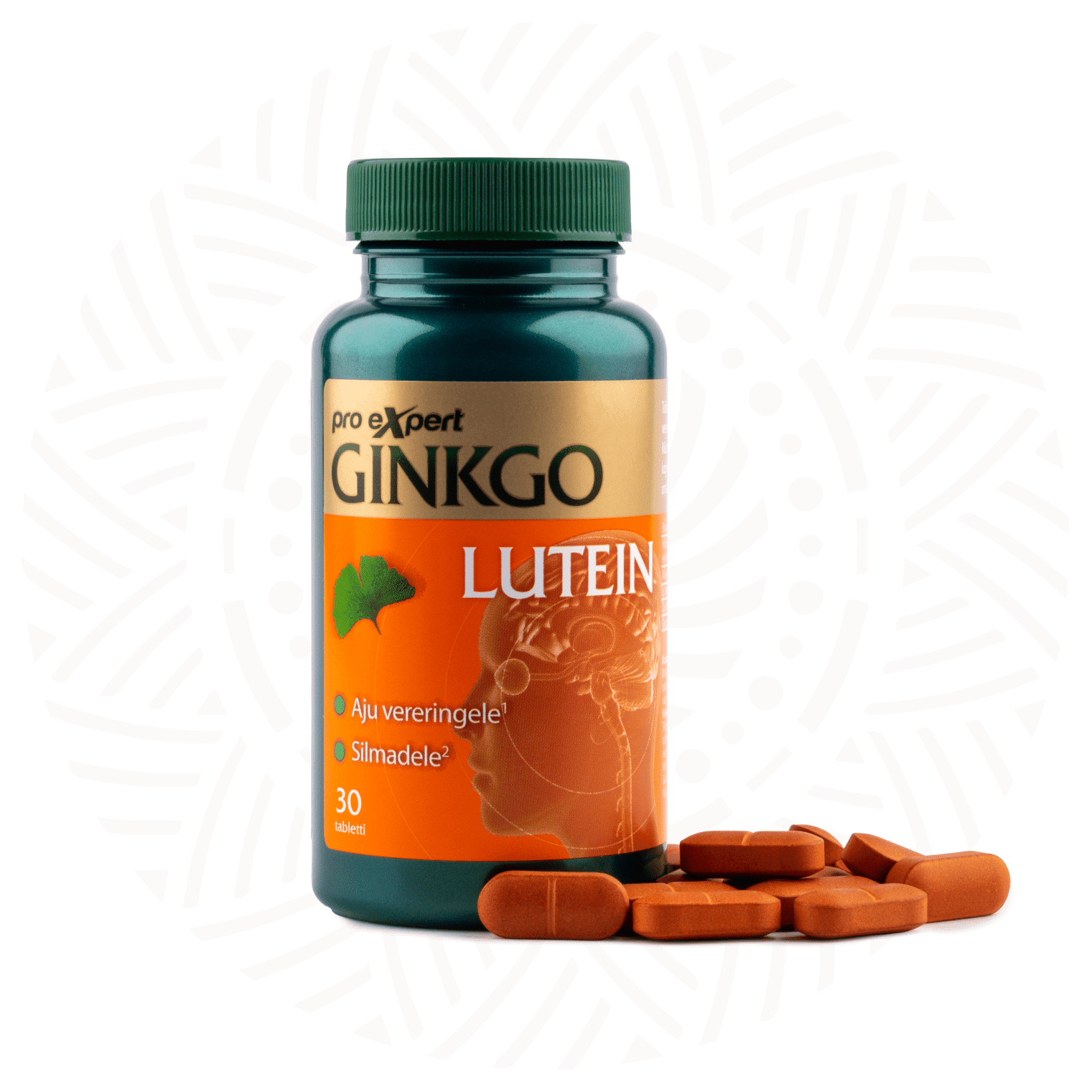 Ginkgo Pro Expert LUTEIN N30 — bottle and tablets