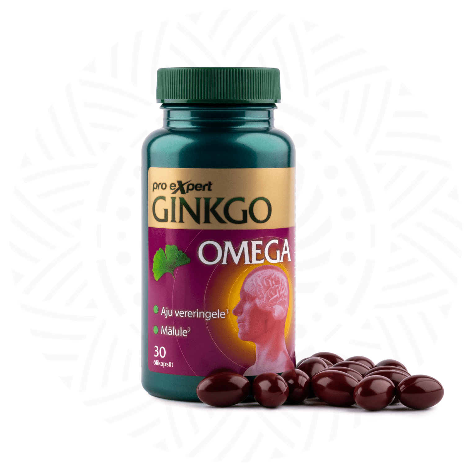 Ginkgo Pro Expert OMEGA N30 — bottle and capsules