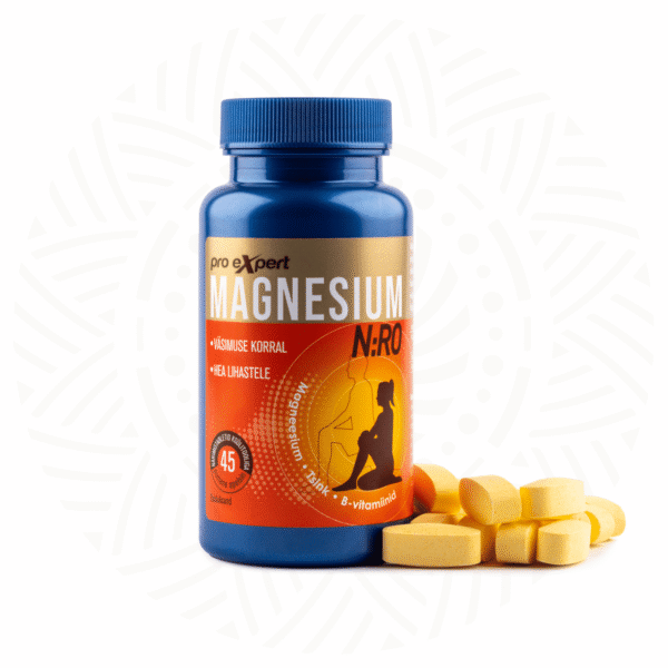 Magnesium Pro Expert NRO N45 — bottle and chewable tablets