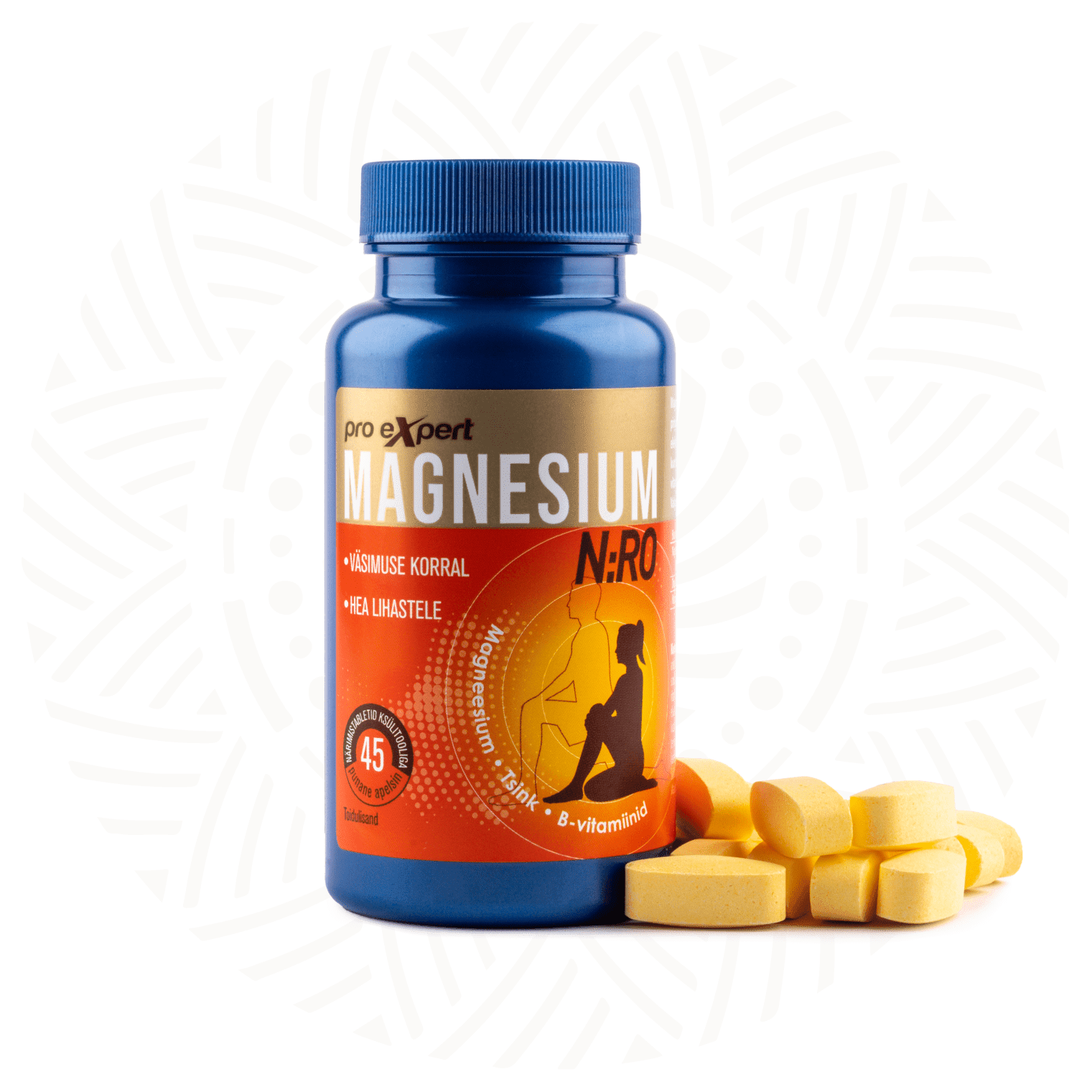 Magnesium Pro Expert NRO N45 — bottle and chewable tablets