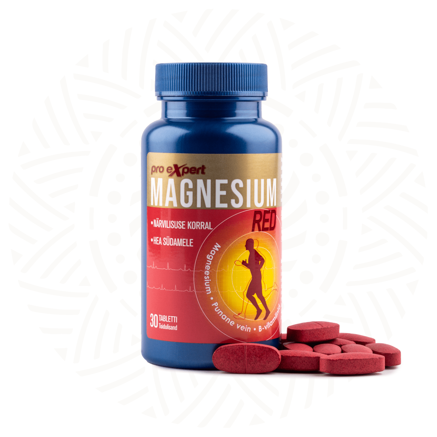 Magnesium Pro Expert RED N30 — bottle and tablets