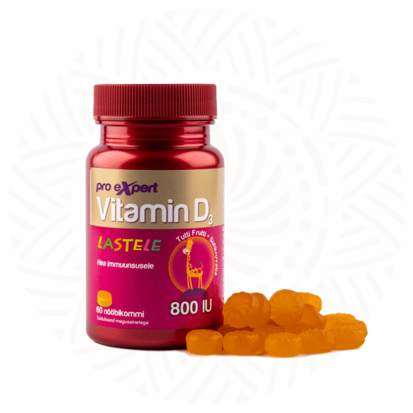 Vitamin D3 Pro Expert for Kids 800IU N60 — bottle and gummies