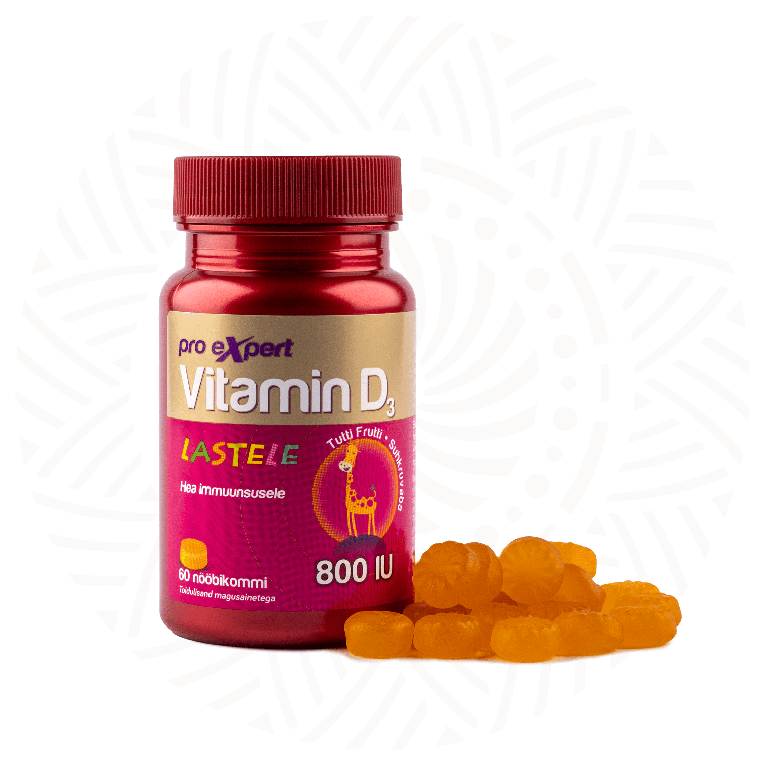 Vitamin D3 Pro Expert for Kids 800IU N60 — bottle and gummies