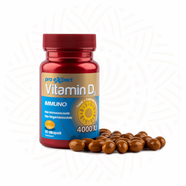 Vitamin D3 Pro Expert Immuno 4000 IU N60 — bottle and capsules