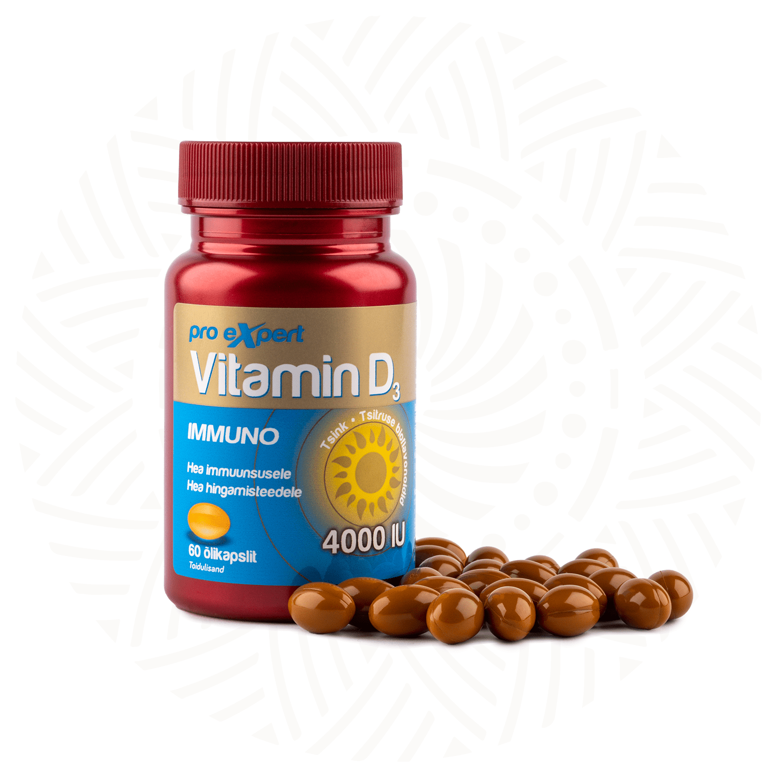 Vitamin D3 Pro Expert Immuno 4000 IU N60 — bottle and capsules