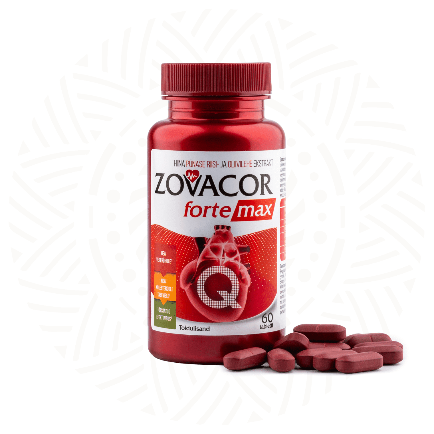 Zovacor Forte Qmax N60 — bottle and tablets
