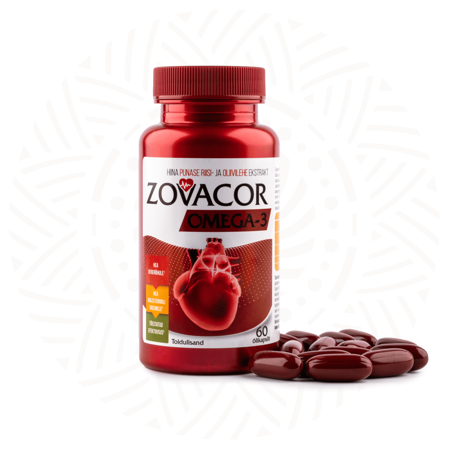 Zovacor OMEGA N60 — bottle and capsules
