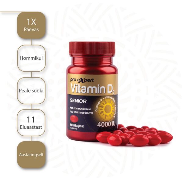 Vitamin D3 Pro Expert 4000IU SENIOR N60 — tarvitamisjuhend