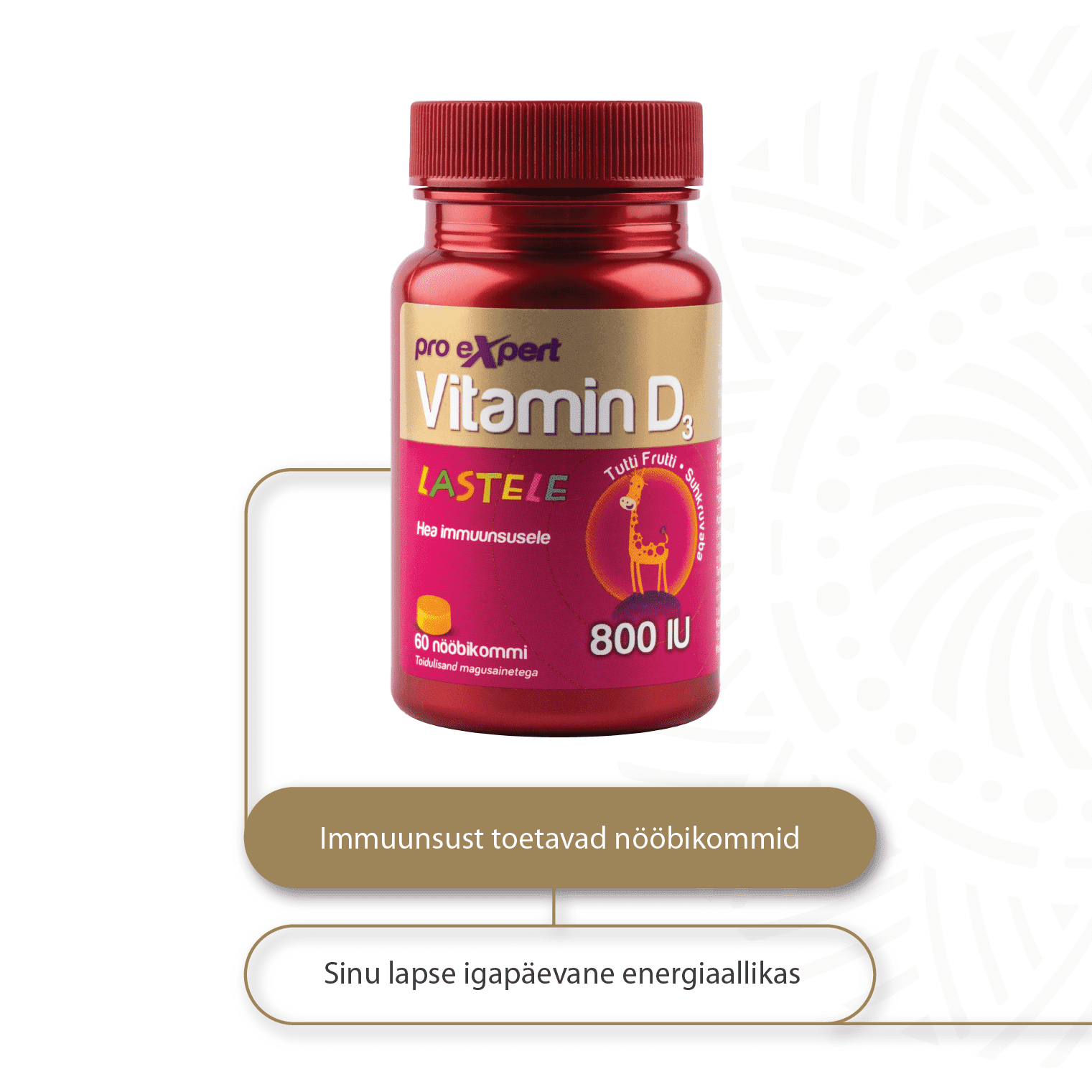 Vitamin D3 Pro Expert Lastele 800IU N60 — purk